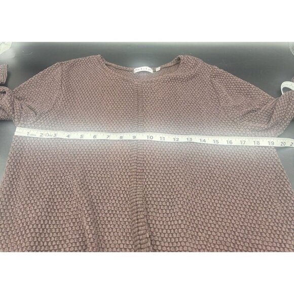 Habitat Womens Chocolate Brown Textured Long Sleeve Tunic Top L Stretch Boho - Picture 10 of 11